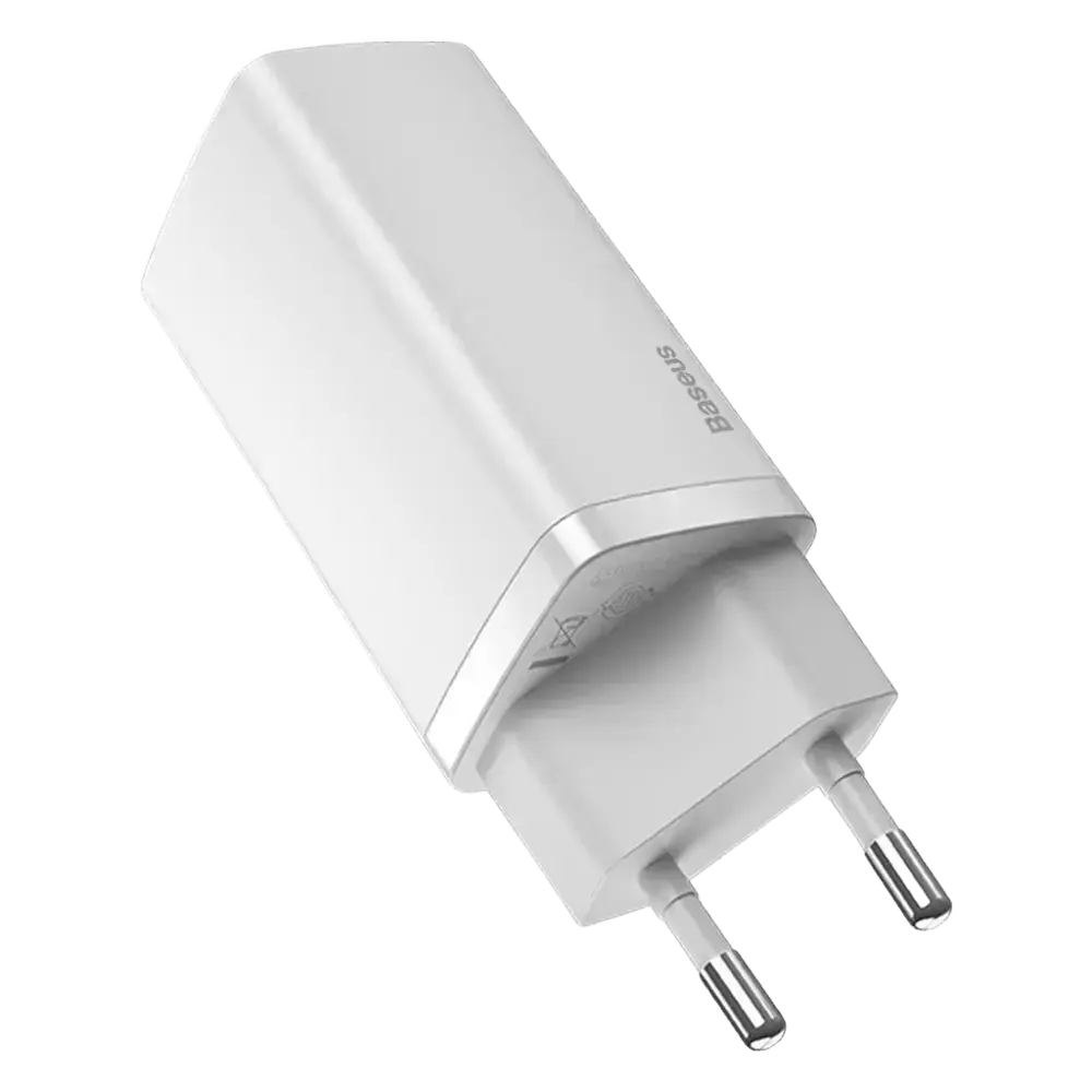Мережевий зарядний пристрій Baseus GaN2 Lite Quick Charger C+U 65W EU - White (CCGAN2L-B02)
