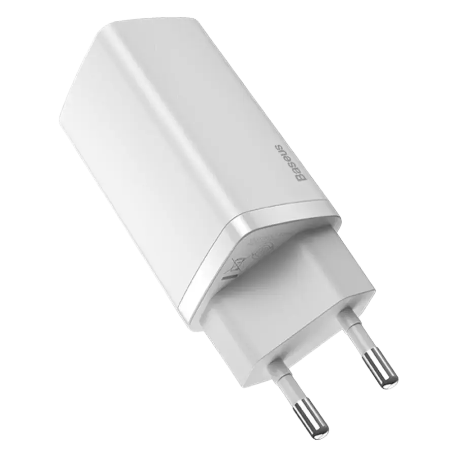 Мережевий зарядний пристрій Baseus GaN2 Lite Quick Charger C+U 65W EU - White (CCGAN2L-B02)