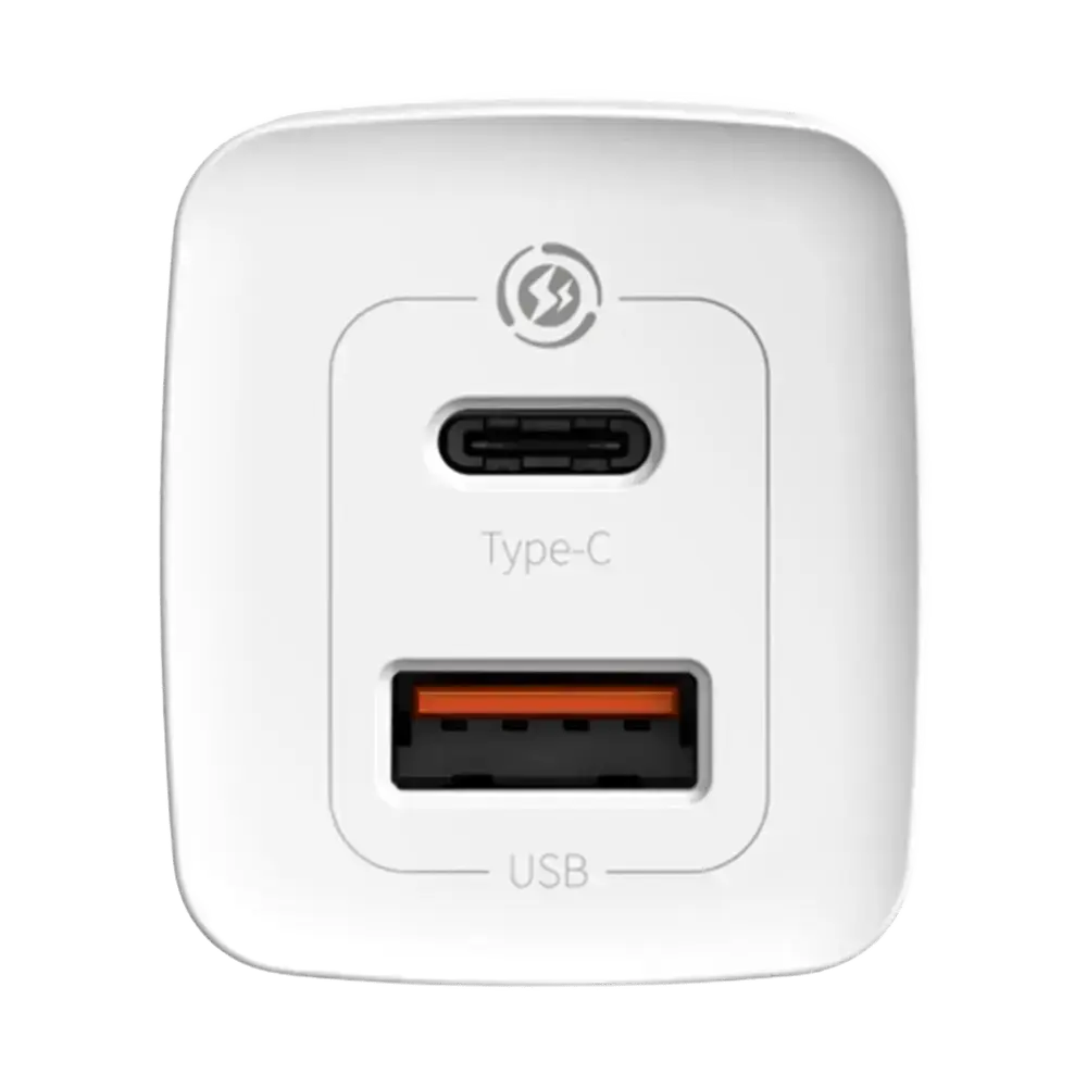 Мережевий зарядний пристрій Baseus GaN2 Lite Quick Charger C+U 65W EU - White (CCGAN2L-B02)