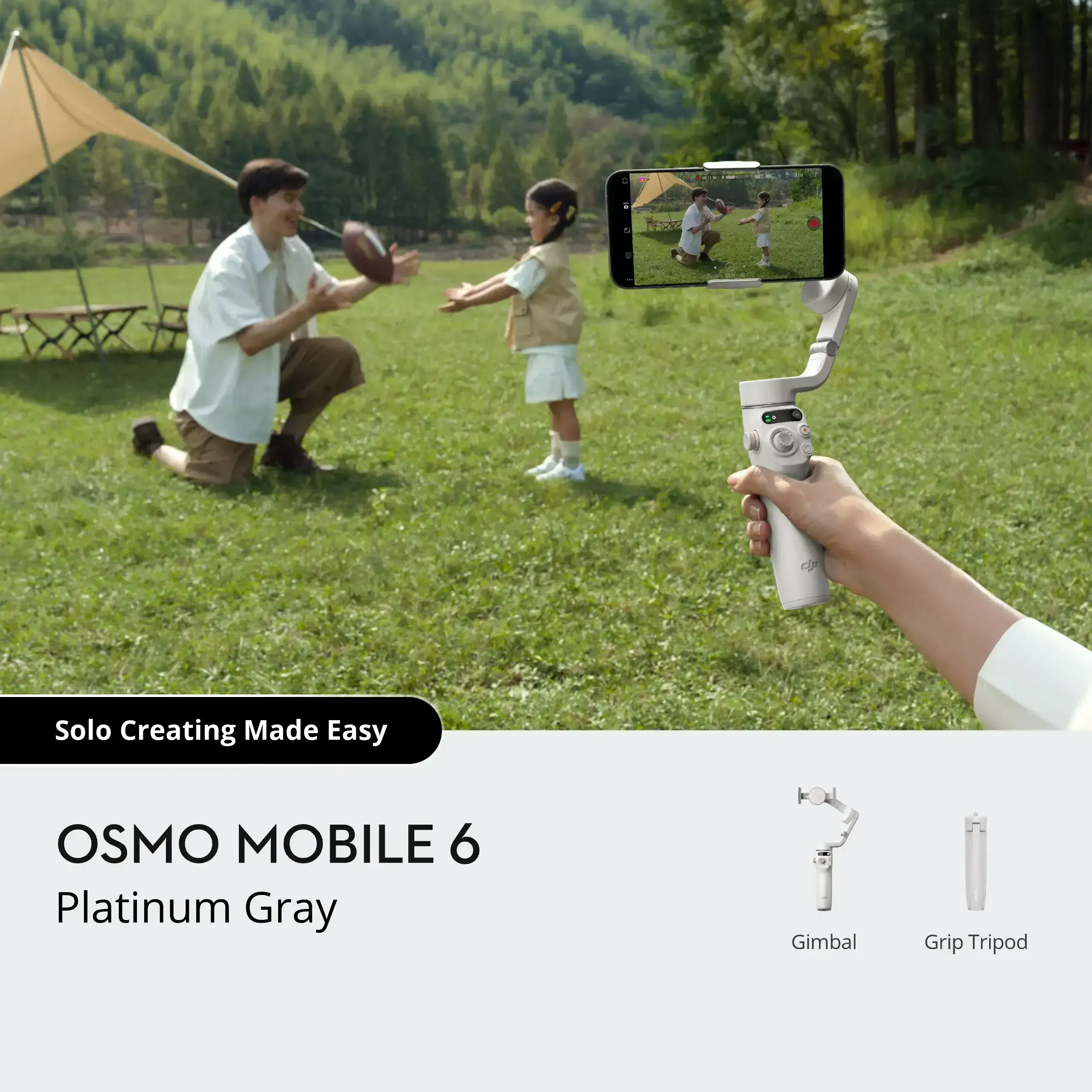 Монопод-стабилизатор DJI Osmo Mobile 6 - Platinum Gray (CP.OS.00000284.01)
