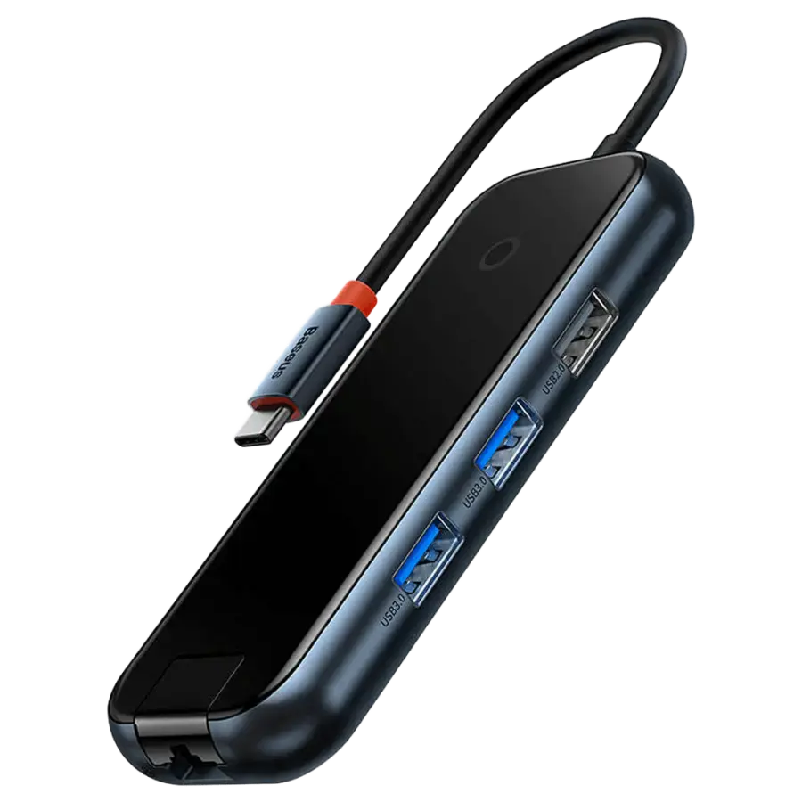 Мультипортовий адаптер USB-Hub Baseus AcmeJoy 5-Port Type-C HUB Adapter - Dark Gray (WKJZ010113)