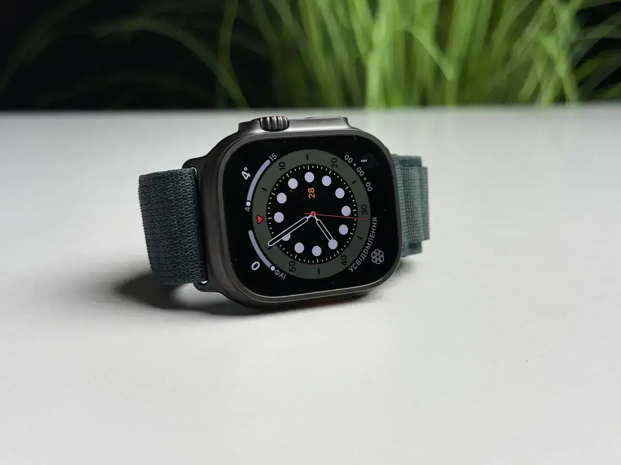NEW NO BOX Apple Watch Ultra 2 2024 GPS + Cellular 49mm Black Titanium Case with Dark Green Alpine Loop - Small (MX4Q3)