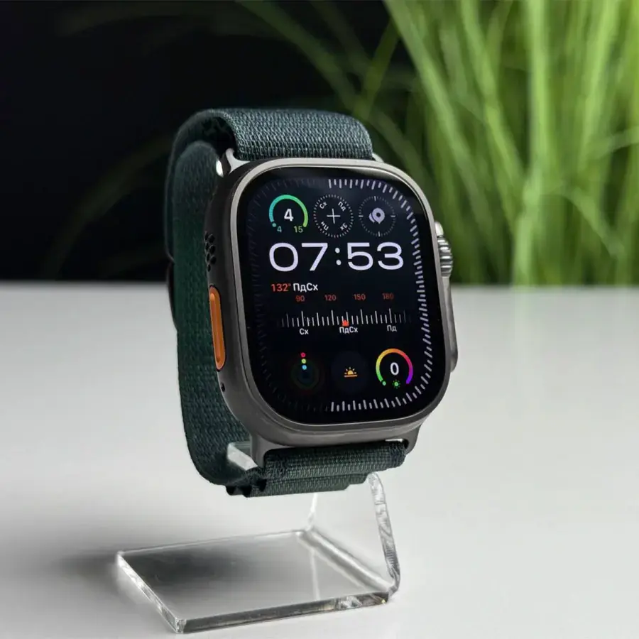 NEW NO BOX Apple Watch Ultra 2 2024 GPS + Cellular 49mm Black Titanium Case with Dark Green Alpine Loop - Small (MX4Q3)