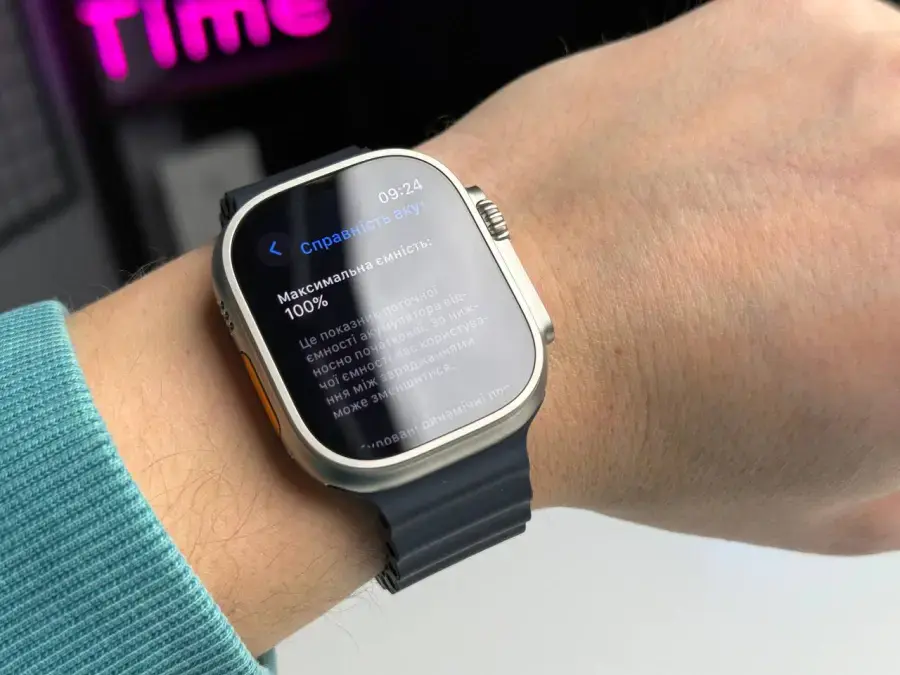 OPEN BOX Apple Watch Ultra 2 2024 GPS + Cellular 49mm Natural Titanium Case with Navy Ocean Band (MX4D3)