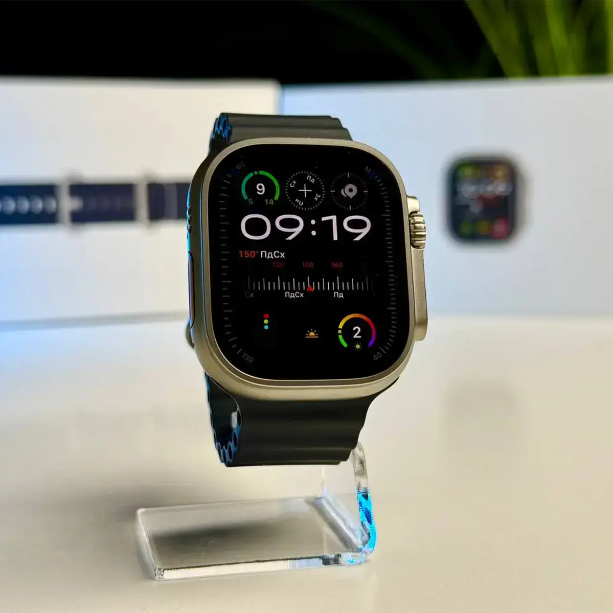 OPEN BOX Apple Watch Ultra 2 2024 GPS + Cellular 49mm Natural Titanium Case with Navy Ocean Band (MX4D3)