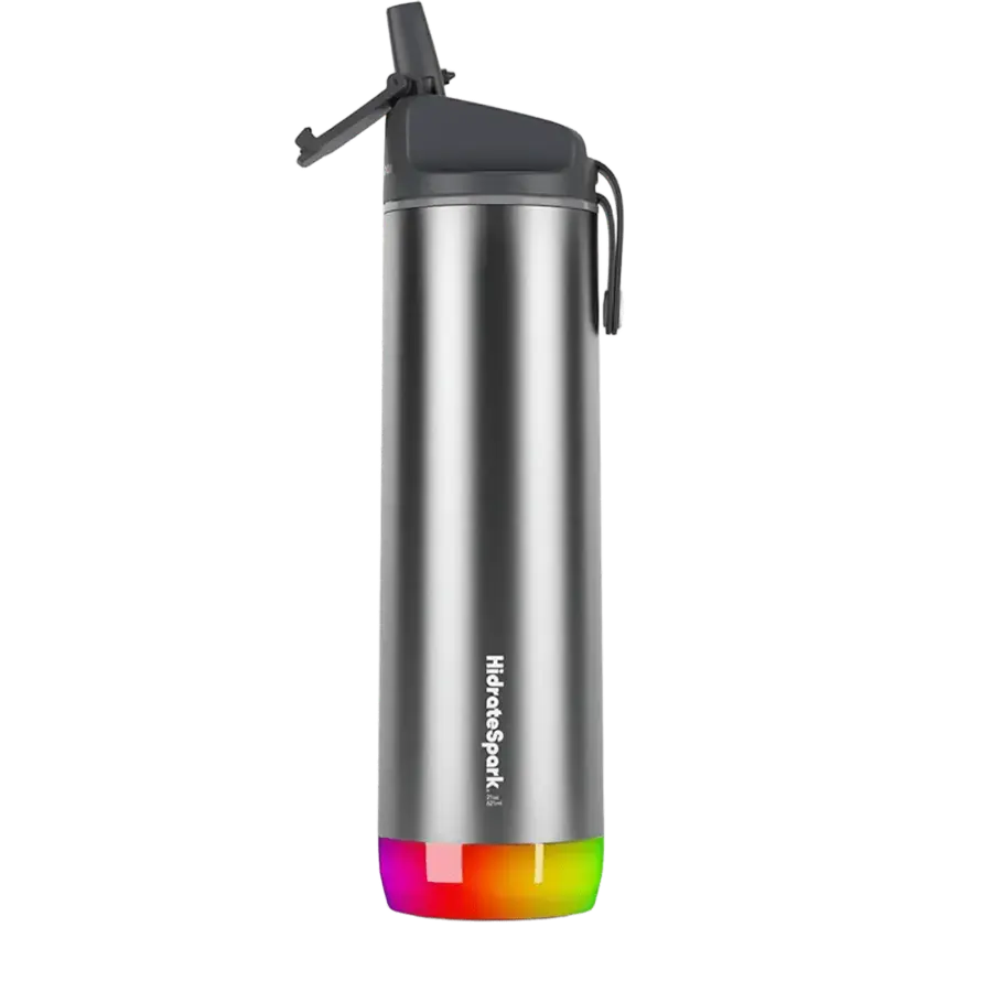 Розумна пляшка для води HidrateSpark PRO 21 oz/621 ml - Straw Lid - Brushed Steel (HI-007-016)