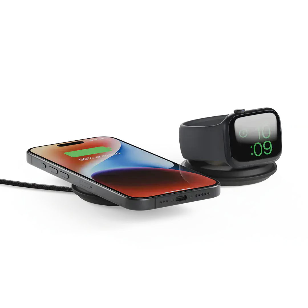 Складаний бездротовий зарядний пристрій Native Union Voyage 2-in-1 Qi2 Wireless Charger - Black (VOY-2IN1-WL-BLK)