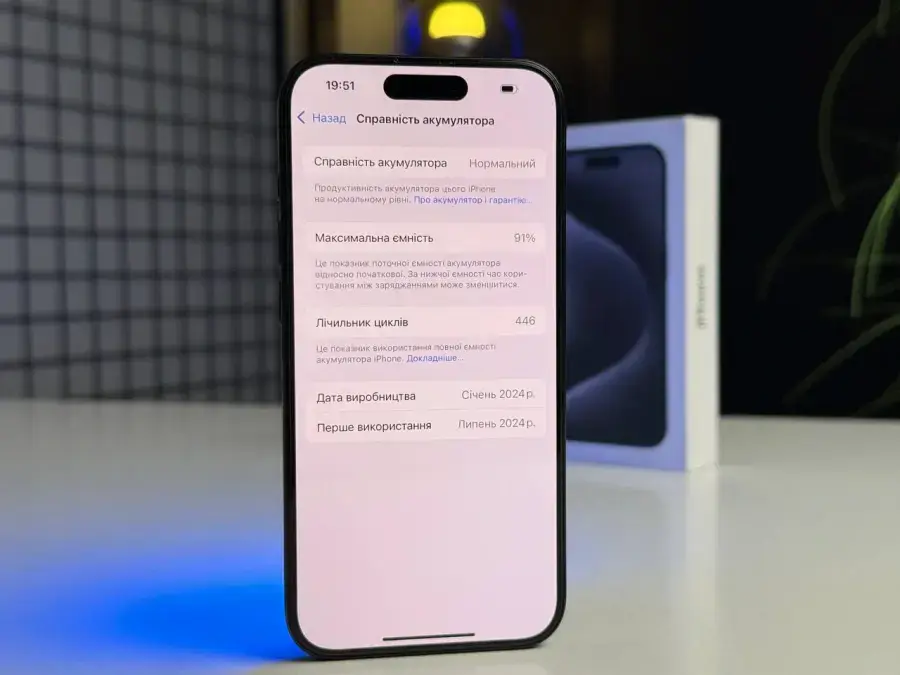 ВЖИВАНИЙ Apple iPhone 15 Pro 128GB Black Titanium eSim (MTQM3) - Стан: гарний | Акумулятор: 91% | Комплектація: повний | Гарантія: 1 міс.