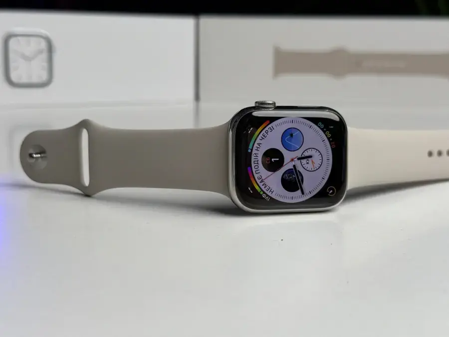 ВЖИВАНИЙ Apple Watch Series 7 GPS + Cellular 45mm Space Black Titanium with Graphite Milanese Loop (ML8V3, ML773) - Стан: гарний (є сліди використання) | Акумулятор: 80% | Комплектація: повний | Гарантія: 1 міс.