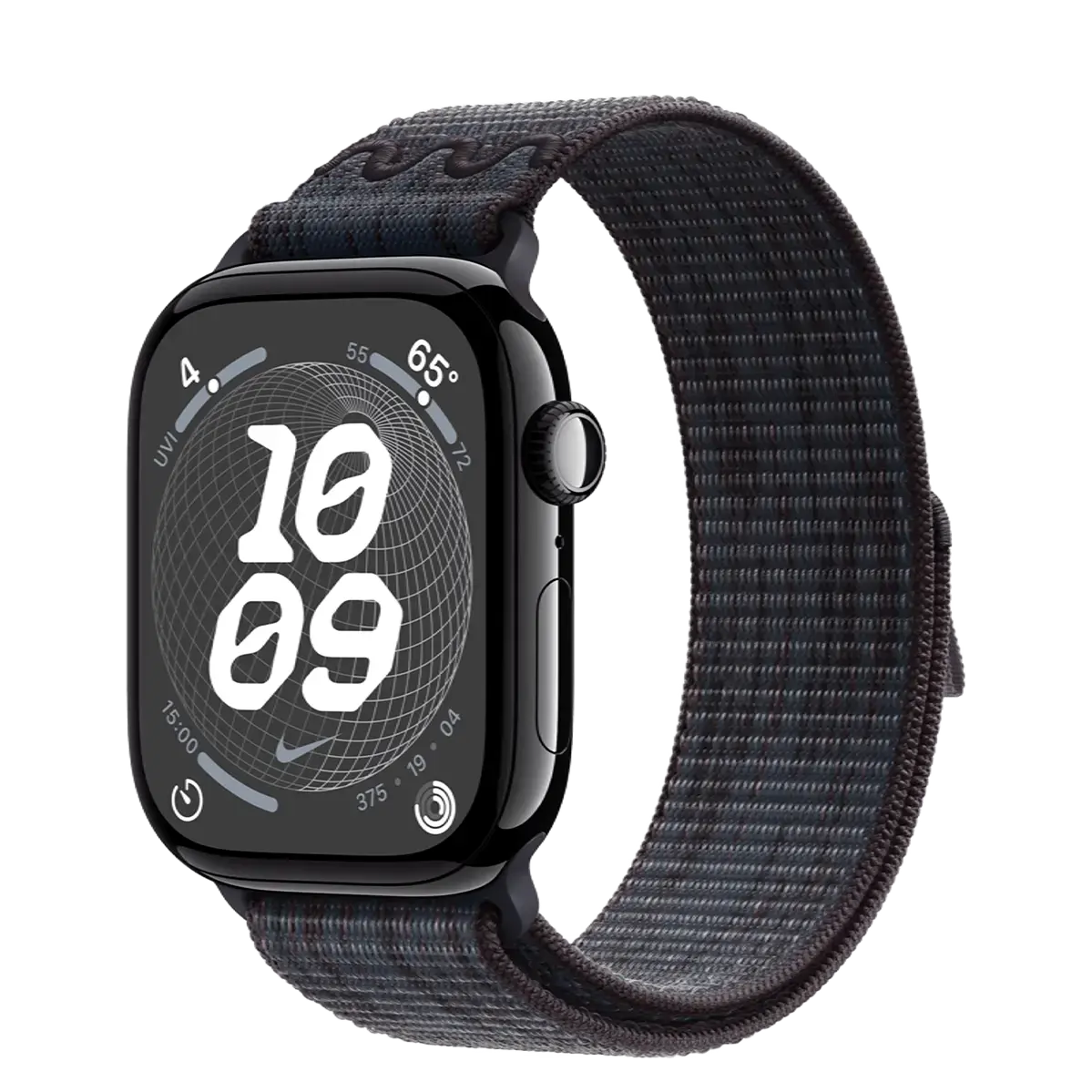 Apple Watch Series 10 GPS 46mm Jet Black Aluminum Case with Black/Blue Nike Sport Loop (MWX13+MYJD3)