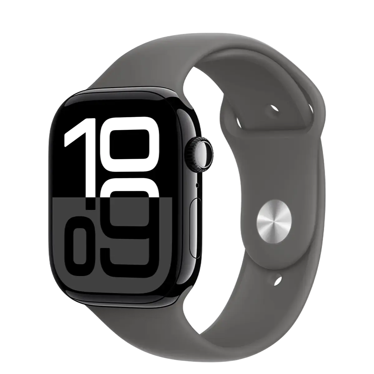 Apple Watch Series 10 GPS 46mm Jet Black Aluminum Case with Stone Gray Sport Band - M/L (MWX13+MXLY3)
