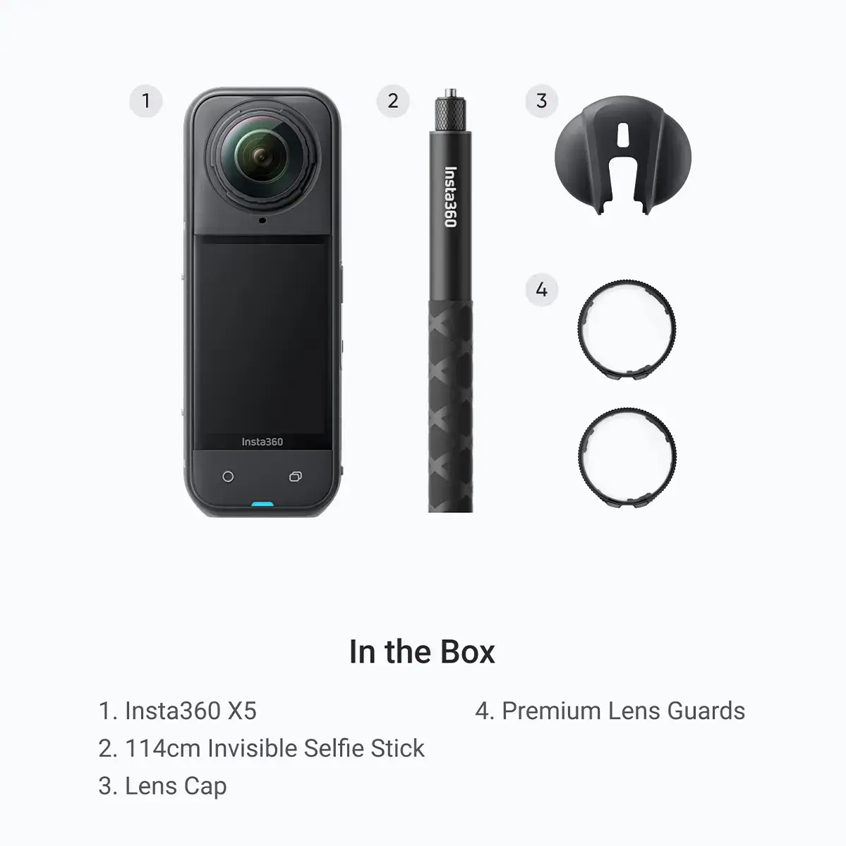 Экшн-камера Insta360 X5 Premium Lens Guards Bundle