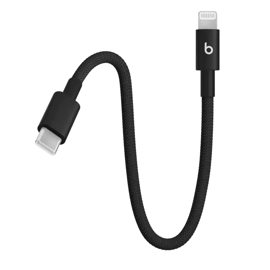 Кабель Beats USB-C to Lightning Woven Short Cable – Bolt Black (MEQM4)