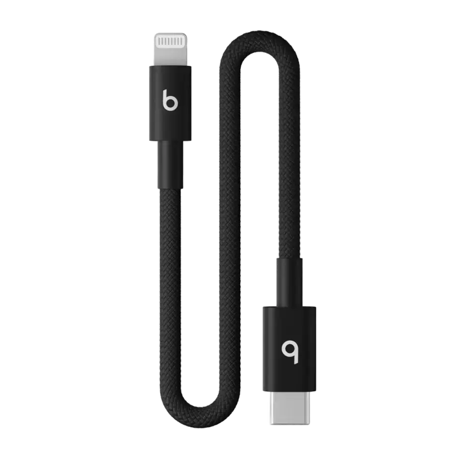 Кабель Beats USB-C to Lightning Woven Short Cable – Bolt Black (MEQM4)