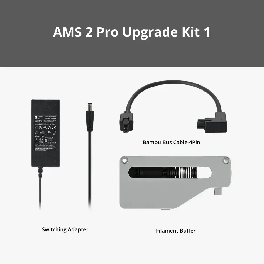 Комплект модернізації з буфером філамента AMS 2 Pro Upgrade Kit 1 with Filament Buffer (ADS‑96HLA‑19‑1 24096E‑EU+FAZ006+SA003)