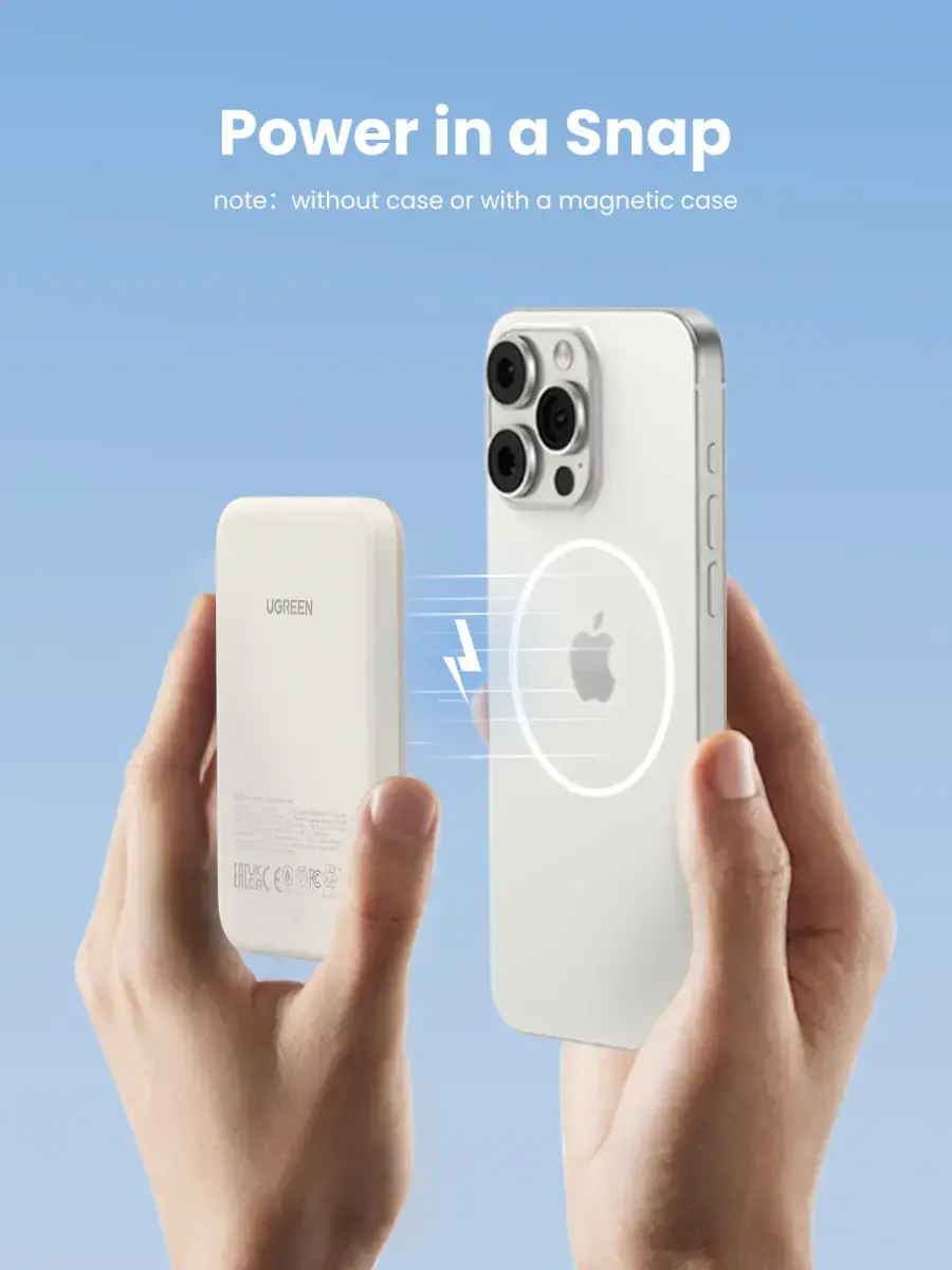 Магнітний павербанк UGREEN PB560 Wireless Magnetic Power Bank 5000mAh - Black (25866)