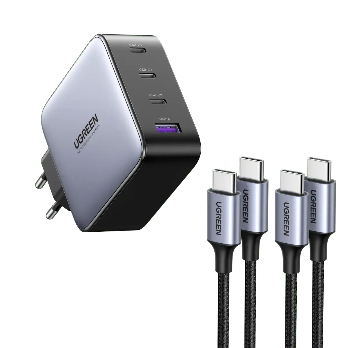 Сетевое зарядное устройство UGREEN CD226 Nexode 100W USB-C GaN Charger-4 Port Wall Charger (40747)