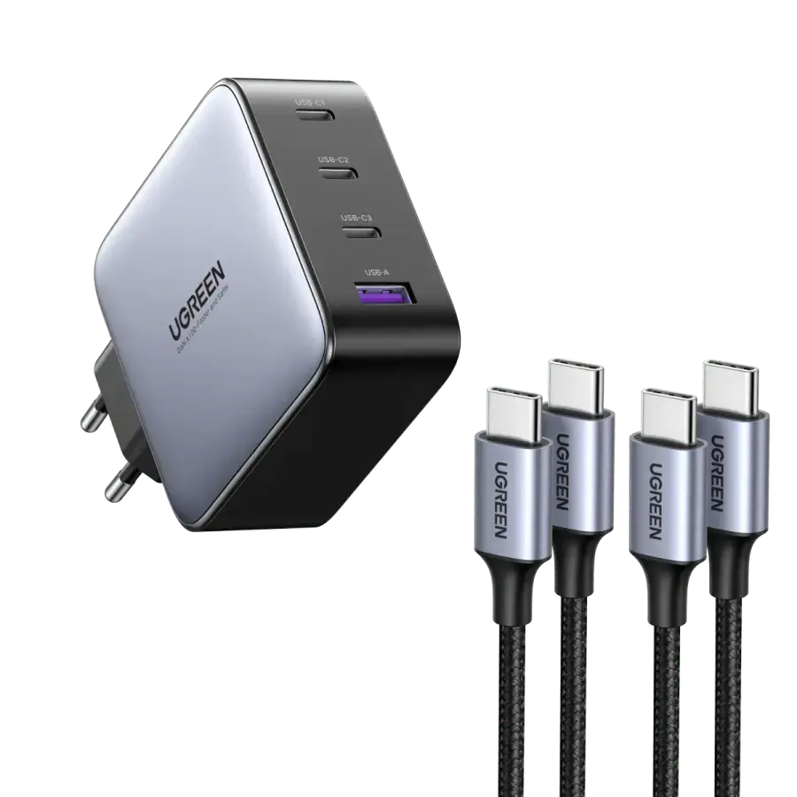 Мережевий зарядний пристрій UGREEN CD226 Nexode 100W USB-C GaN Charger-4 Port Wall Charger (40747)