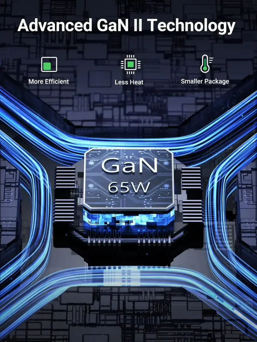 Мережевий зарядний пристрій UGREEN CD327 Nexode 65W USB-C GaN Table Charger (90747)