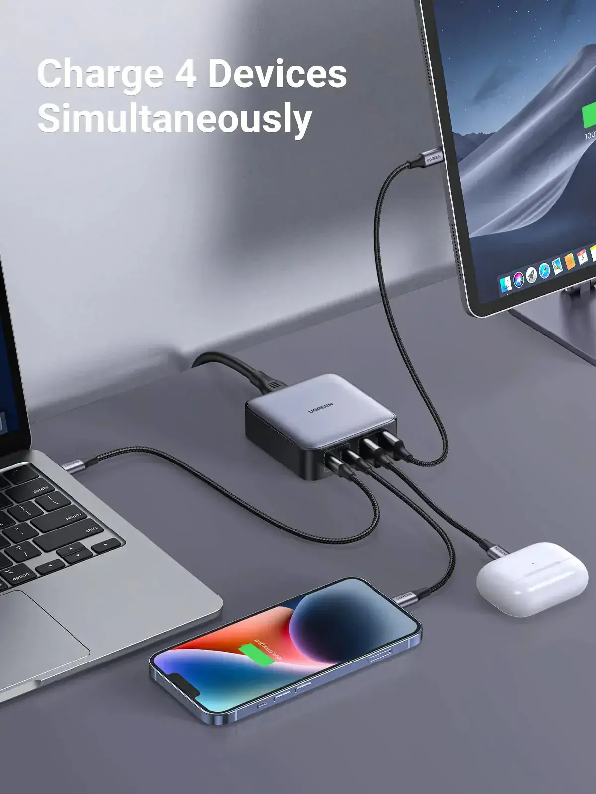 Сетевое зарядное устройство UGREEN CD327 Nexode 65W USB-C GaN Table Charger (90747)