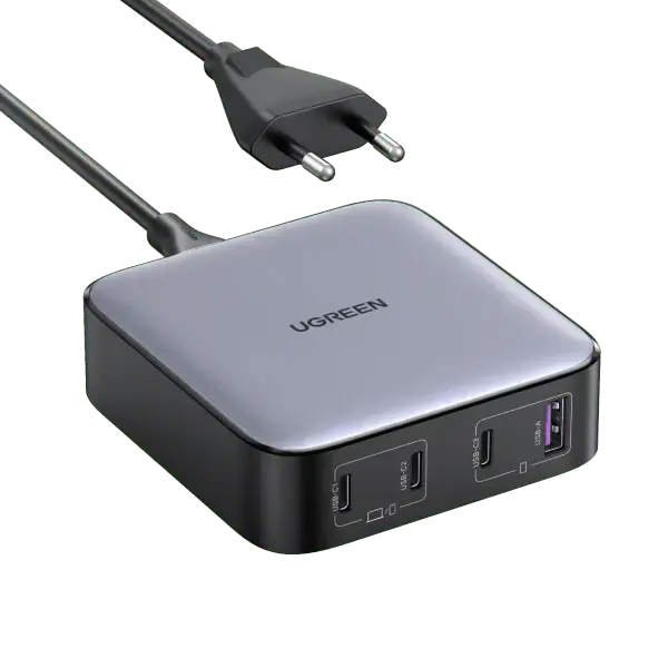 Мережевий зарядний пристрій UGREEN CD328 Nexode USB-C Charger 100W GaN Desktop Charger 4 Ports Laptop Adapter (90928)