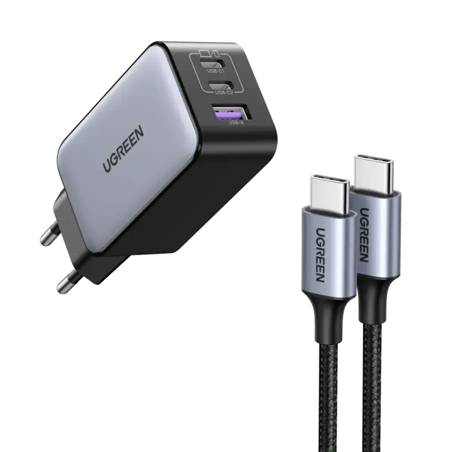 Мережевий зарядний пристрій UGREEN Nexode 65W USB-C GaN Charger-3 Ports Wall Charger (10335)
