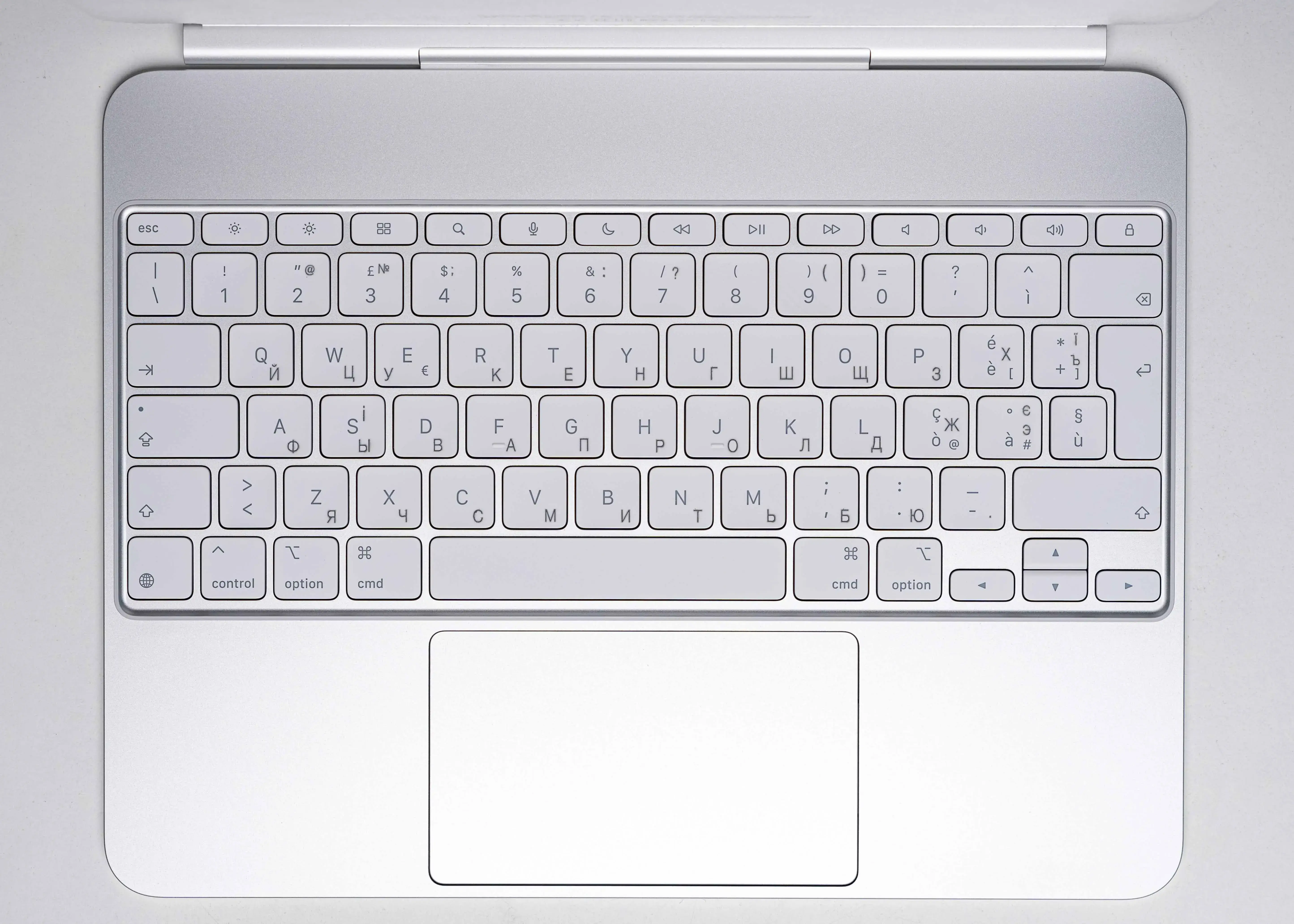 Чехол-клавиатура с подсветкой для планшета Apple Magic Keyboard for iPad Pro 13‑inch [M4] - Italian - White (MWR43T/A)