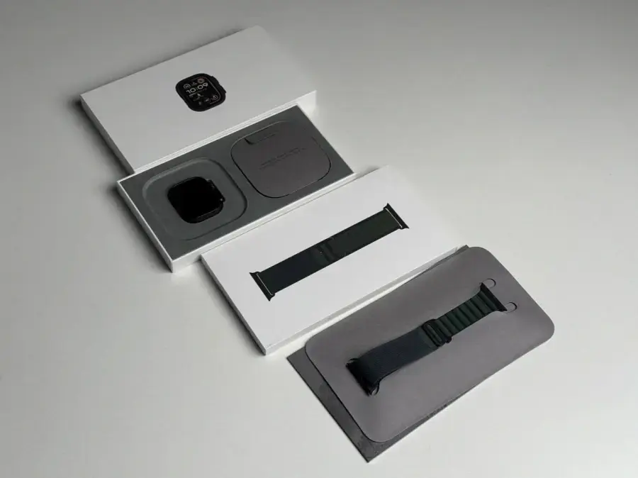 OPEN BOX Apple Watch Ultra 2 2024 GPS + Cellular 49mm Black Titanium Case with Dark Green Alpine Loop - Medium (MX4R3) - Состояние: хороший| Аккумулятор: 100% | Комплектация: полный | Гарантия: 3 мес.