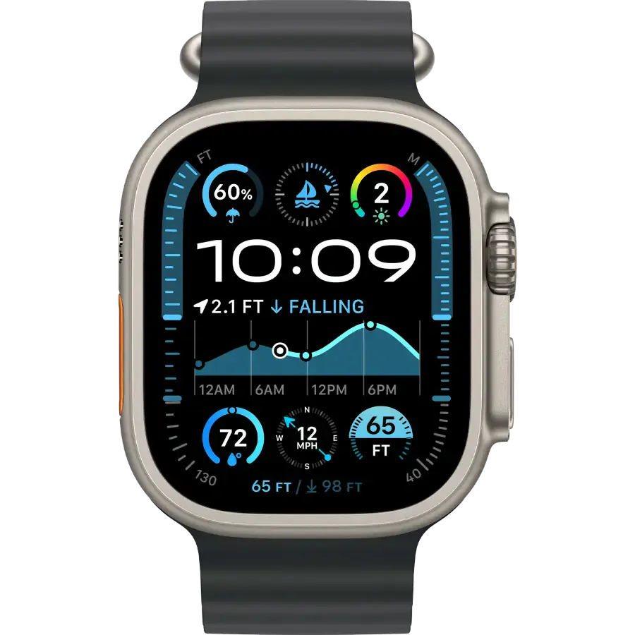 Подовжувач ремінця Apple 49mm Black Ocean Band Extension - Natural Titanium Finish (MXTM3)