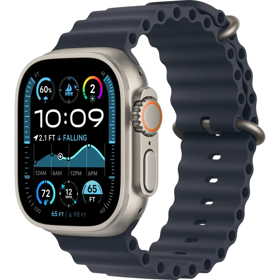 Подовжувач ремінця Apple 49mm Navy Ocean Band Extension - Natural Titanium Finish (MXTJ3)