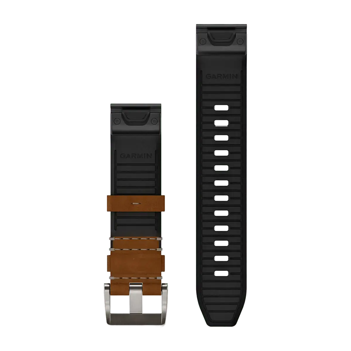 Ремінець Garmin QuickFit 22 Leather/FKM Hybrid Strap - Brown/Black (010-13225-08)