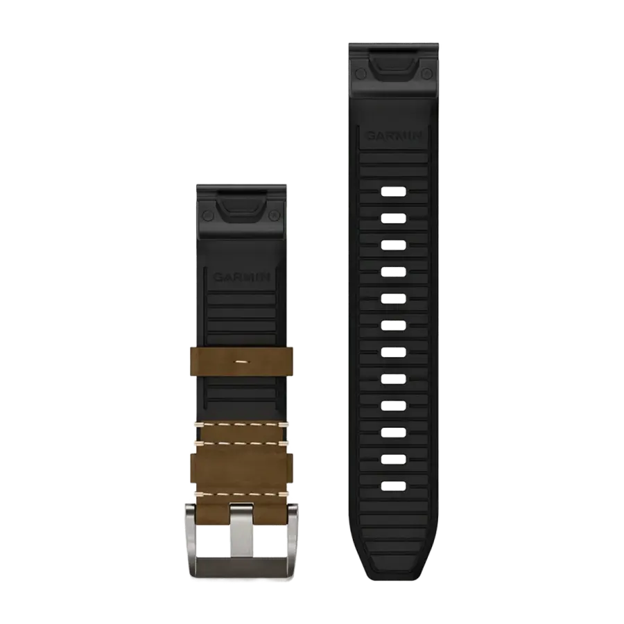 Ремінець Garmin QuickFit 22 Leather/FKM Hybrid Strap - Tundra/Black (010-13225-07)