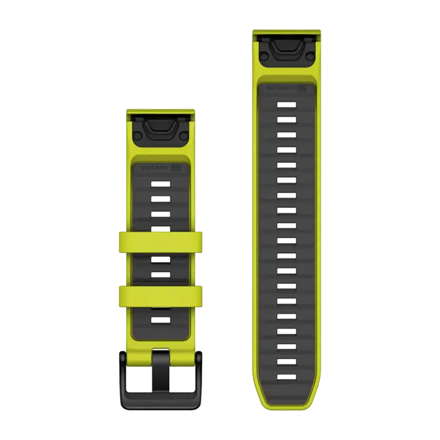 Ремешок Garmin QuickFit 22 Watch Bands Silicone - Amp Yellow/Graphite (010-13392-08)