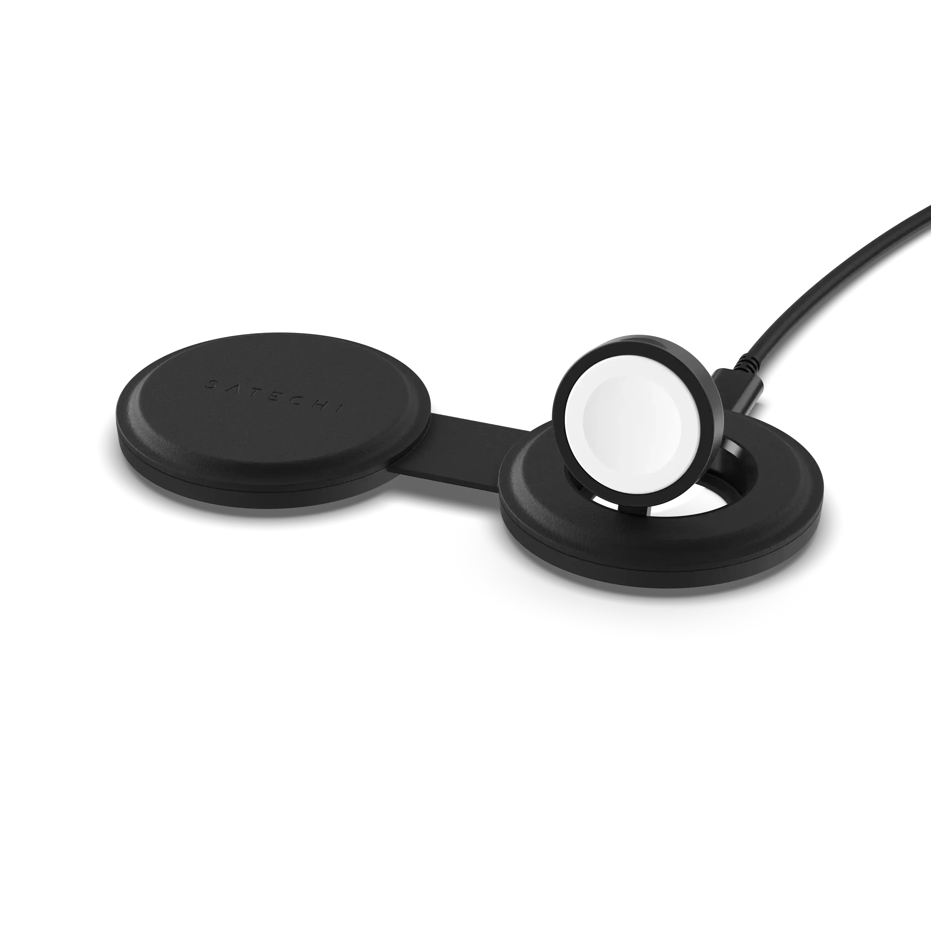 Складаний бездротовий зарядний пристрій Satechi OntheGo 2-in-1 Qi2 Charger - Black (ST-QTG21K)