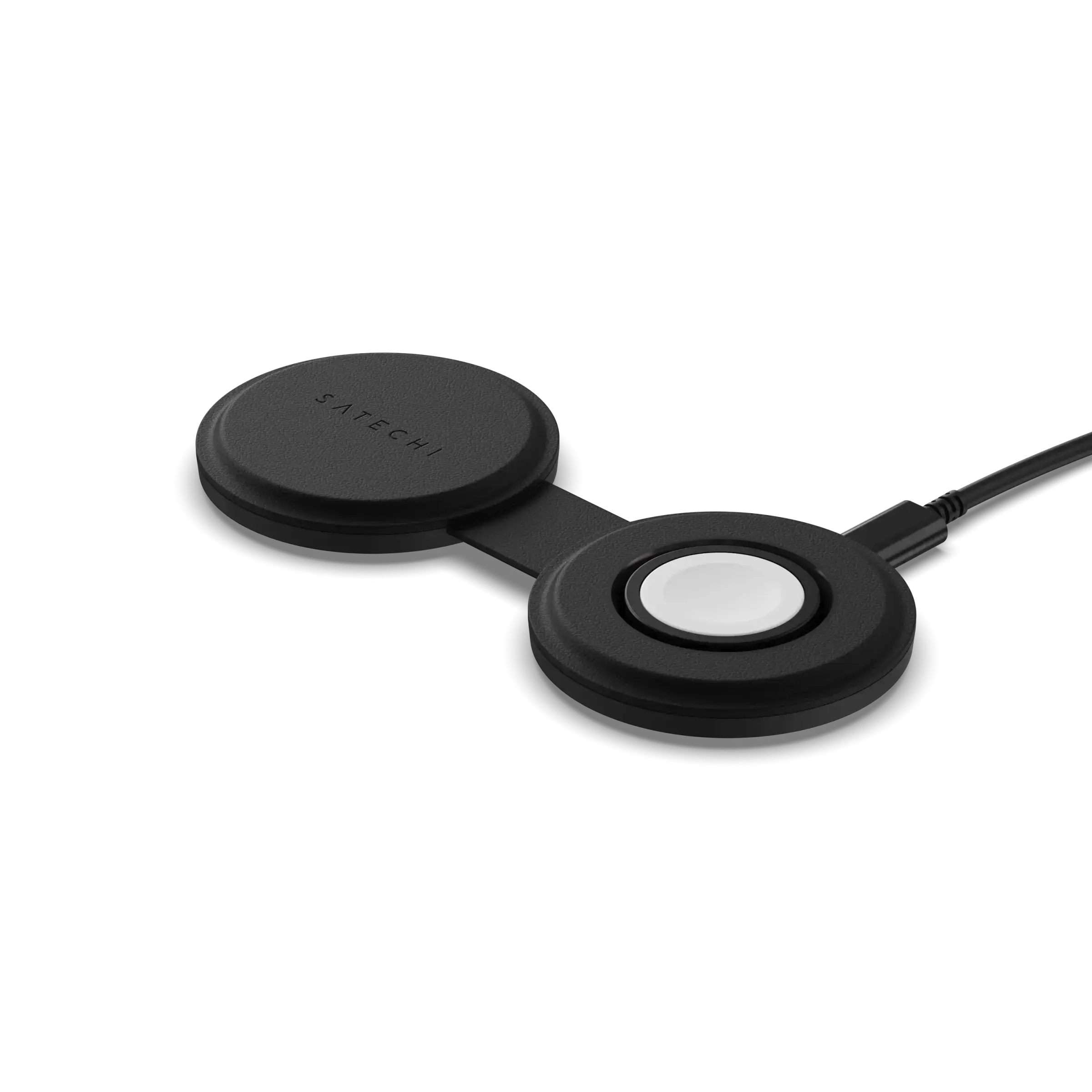 Складаний бездротовий зарядний пристрій Satechi OntheGo 2-in-1 Qi2 Charger - Black (ST-QTG21K)
