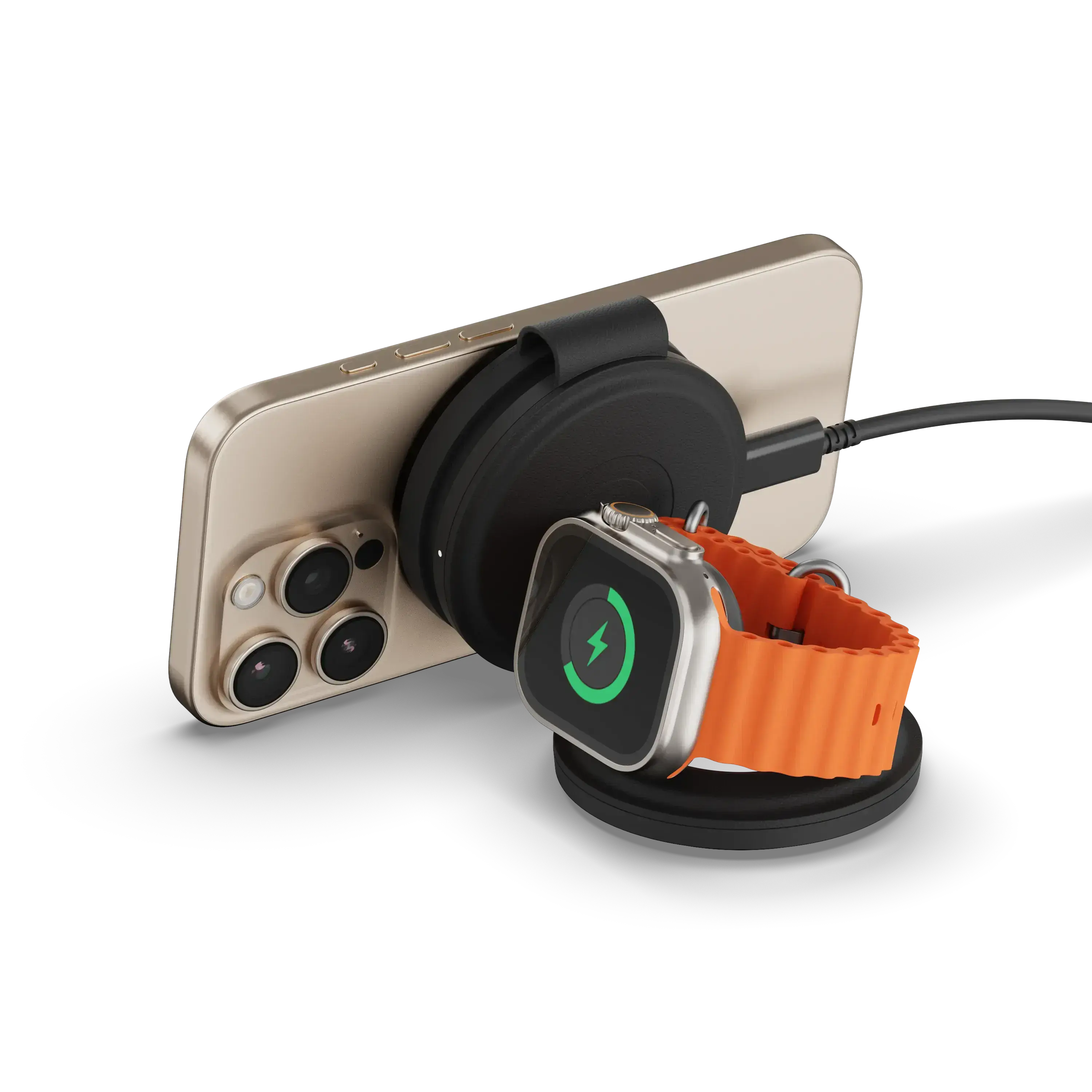 Складаний бездротовий зарядний пристрій Satechi OntheGo 3-in-1 Qi2 Charger - Black (ST-QTG31K)