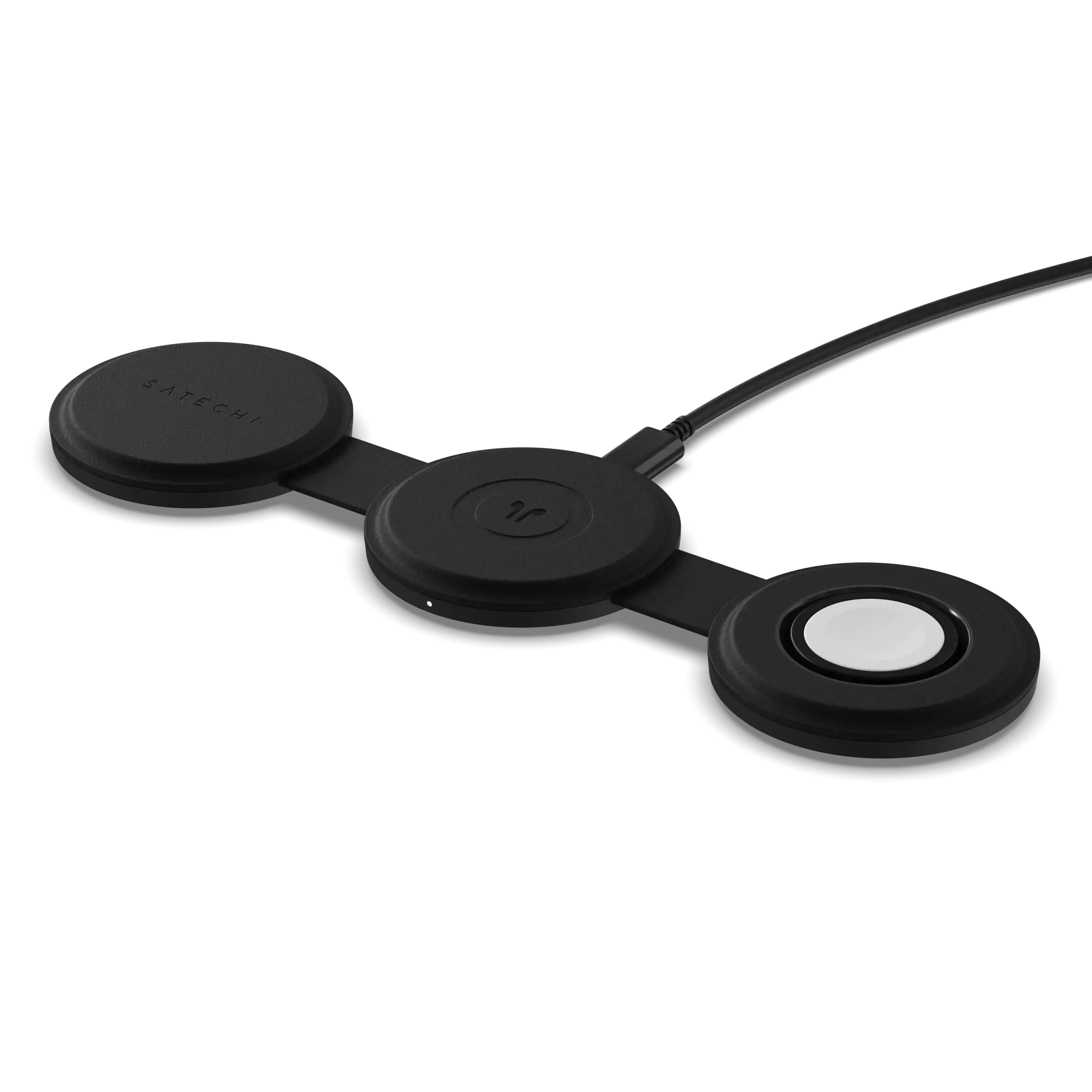 Складаний бездротовий зарядний пристрій Satechi OntheGo 3-in-1 Qi2 Charger - Black (ST-QTG31K)