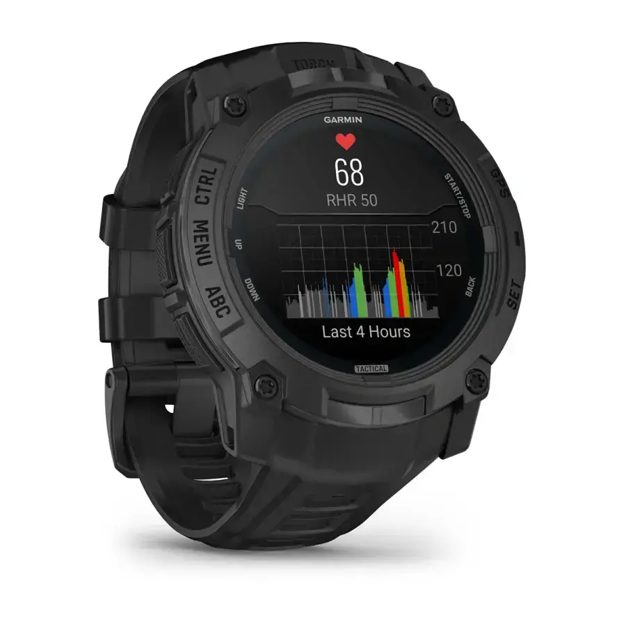 Смарт-годинник Garmin Instinct 3 50mm AMOLED Tactical Edition Black with Black Band (010-03020-50)