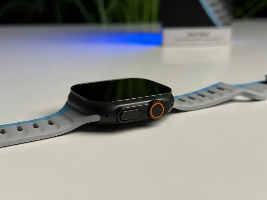 ВИТРИННЫЕ Apple Watch Ultra 2 2024 GPS + Cellular 49mm Black Titanium Case with Sport Band - Lunar Gray/Electric Blue (MX4P3) - Состояние: идеальное | Аккумулятор: 100% | Комплектация: полный | Гарантия: 3 мес.