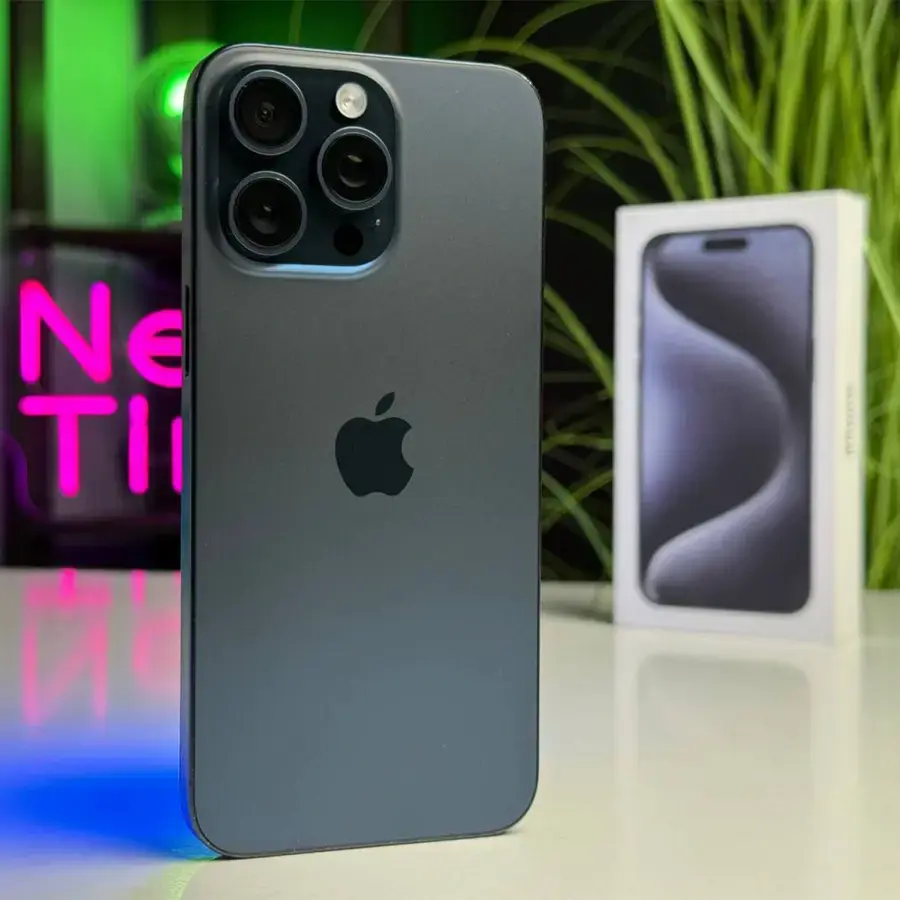 Б/У Apple iPhone 15 Pro Max 512GB Blue Titanium (MU7F3) - Состояние: хороший | Аккумулятор: 89% | Комплектация: полный | Гарантія: 1 мес.