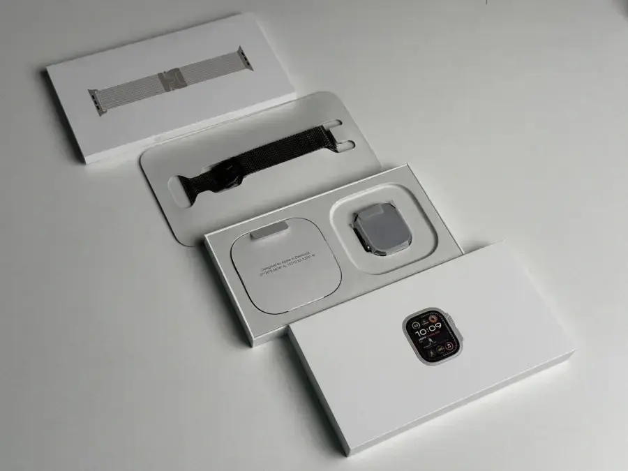 OPEN BOX Apple Watch Ultra 2 2024 GPS + Cellular 49mm Natural Titanium Case with Natural Titanium Milanese Loop - Large (MX5T3) - Состояние: идеальный | Аккумулятор: 100% | Комплектация: полный | Гарантія: 6 мес.