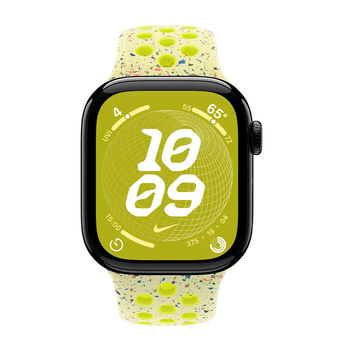 Apple Watch Series 10 GPS 42mm Jet Black Aluminum Case with Volt Splash Nike Sport Band - S/M (MWWX3+MXU53)