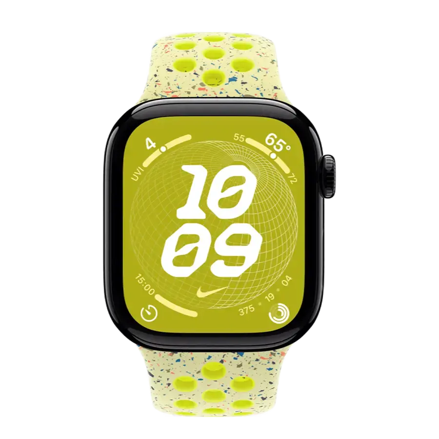 Apple Watch Series 10 GPS 42mm Jet Black Aluminum Case with Volt Splash Nike Sport Band - S/M (MWWX3+MXU53)