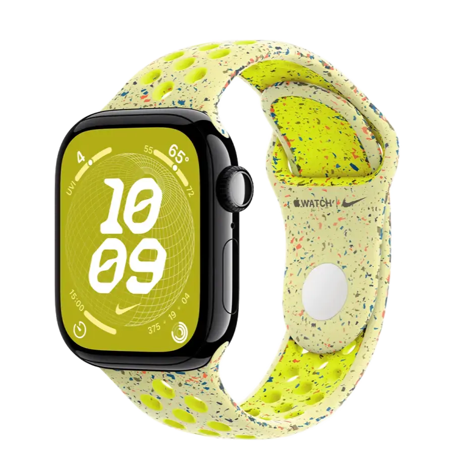 Apple Watch Series 10 GPS 42mm Jet Black Aluminum Case with Volt Splash Nike Sport Band - S/M (MWWX3+MXU53)