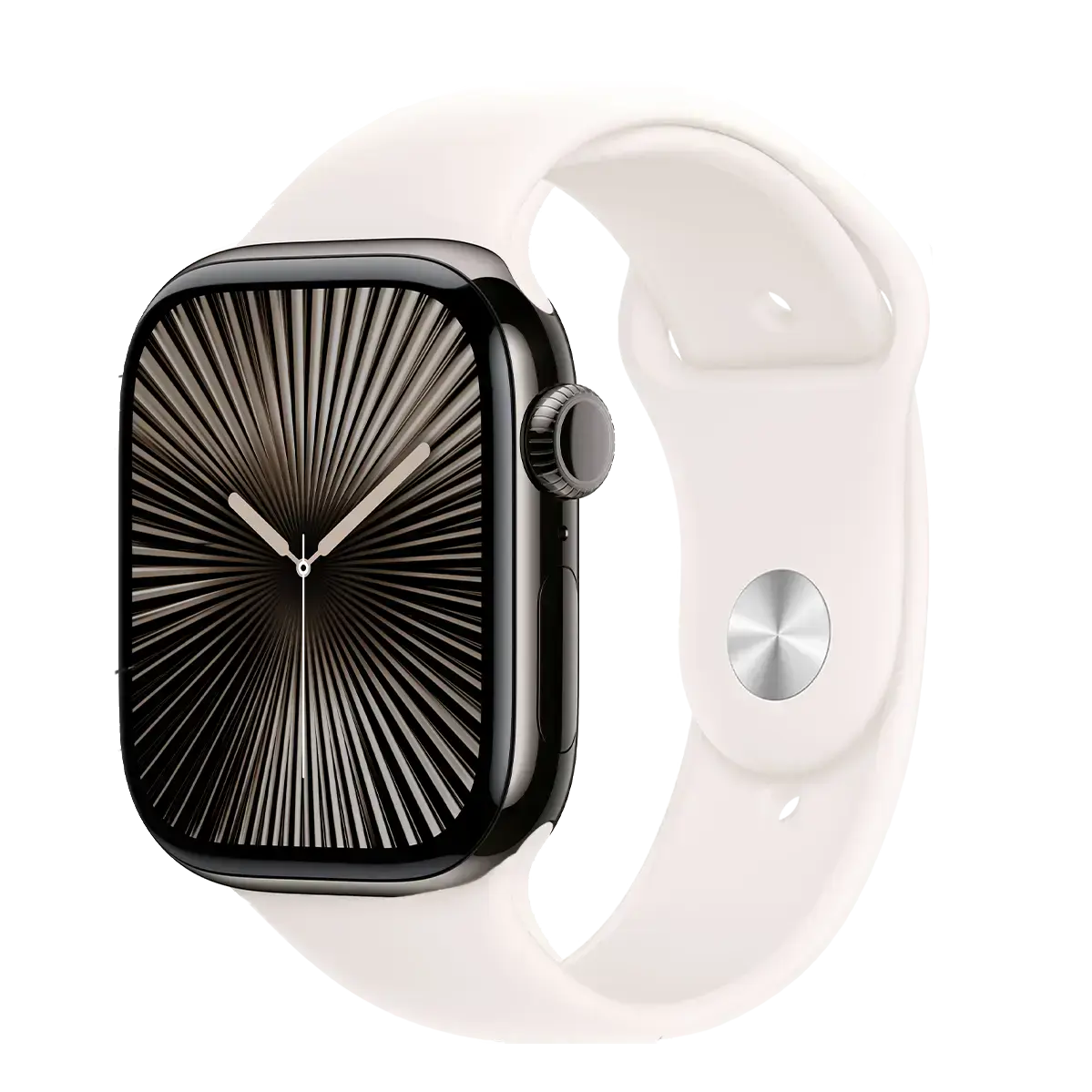 Apple Watch Series 10 GPS + Cellular 42mm Slate Titanium Case with Light Blush Sport Band - S/M (MX0M3+MXLN3)