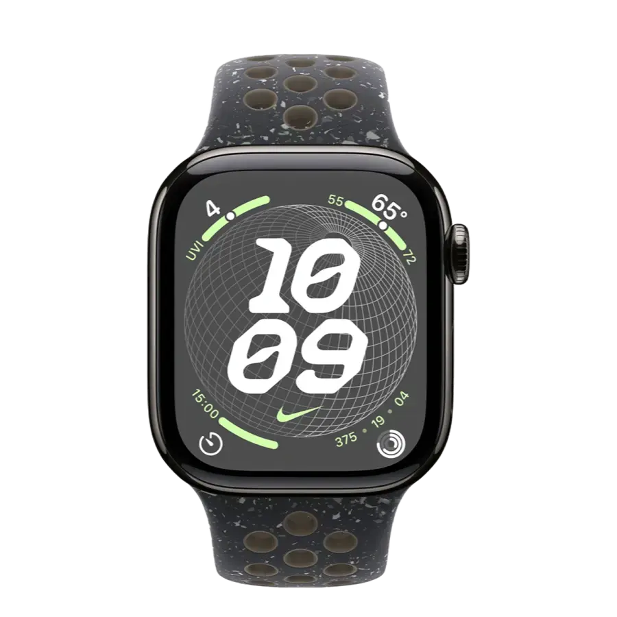 Apple Watch Series 10 GPS + Cellular 42mm Slate Titanium Case with Midnight Sky Nike Sport Band - S/M (MX0M3+MYJP3)