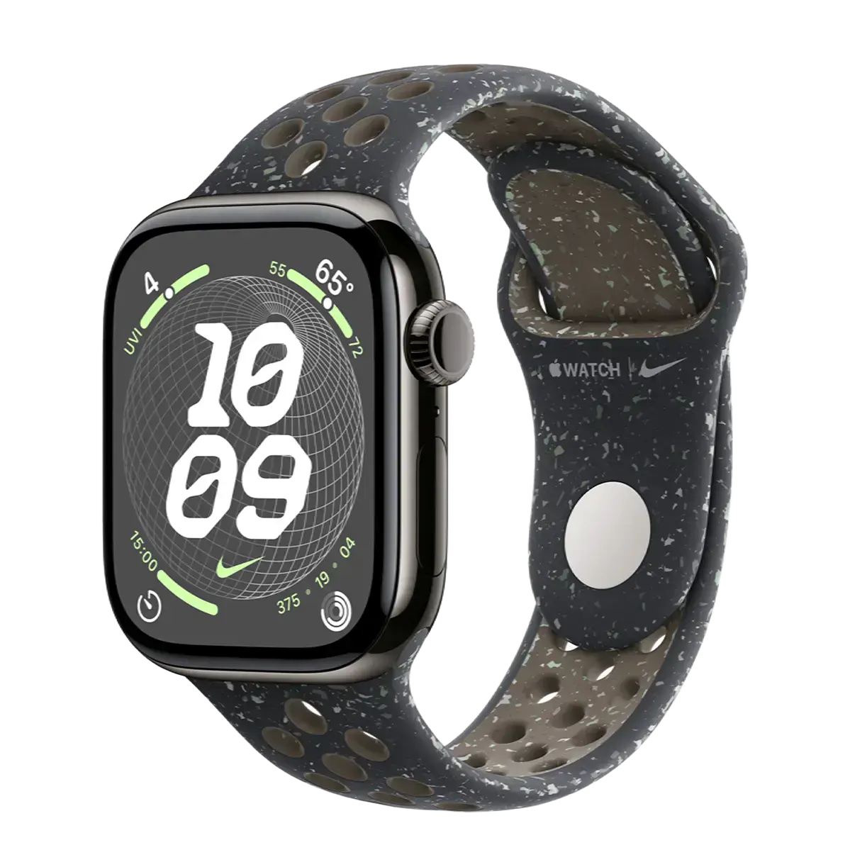 Apple Watch Series 10 GPS + Cellular 42mm Slate Titanium Case with Midnight Sky Nike Sport Band - S/M (MX0M3+MYJP3)