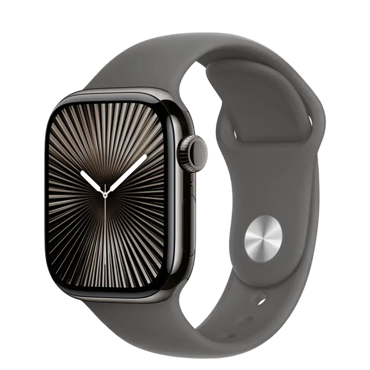 Apple Watch Series 10 GPS + Cellular 42mm Slate Titanium Case with Stone Gray Sport Band - M/L (MX0M3+MXLH3)