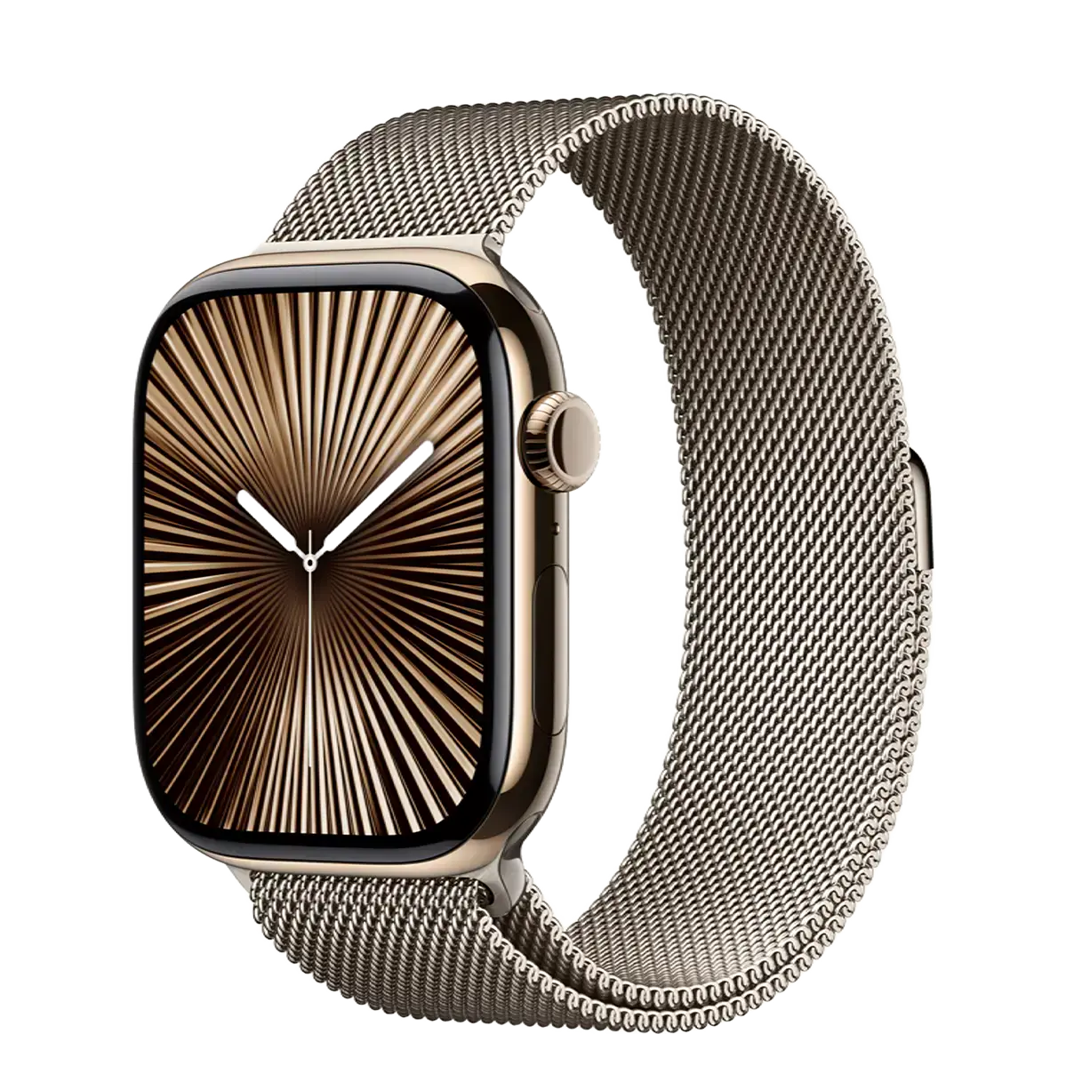 Apple Watch Series 10 GPS + Cellular 46mm Gold Titanium Case with Natural Milanese Loop - M/L (MX183+MXMQ3)