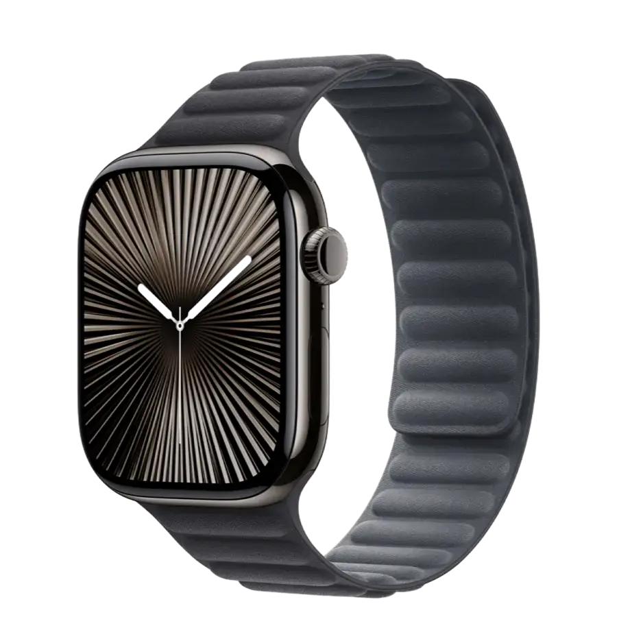 Apple Watch Series 10 GPS + Cellular 46mm Slate Titanium Case with Black Magnetic Link - S/M (MX173+MXWY3)